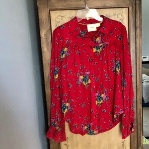 Mauve Anthropologie Bird Top Sz 6